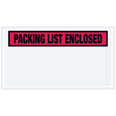 Bsc Preferred 5-1/2 x 10'' Red Panel-Face ''Packing List Enclosed'' Envelopes, 1000PK PL446